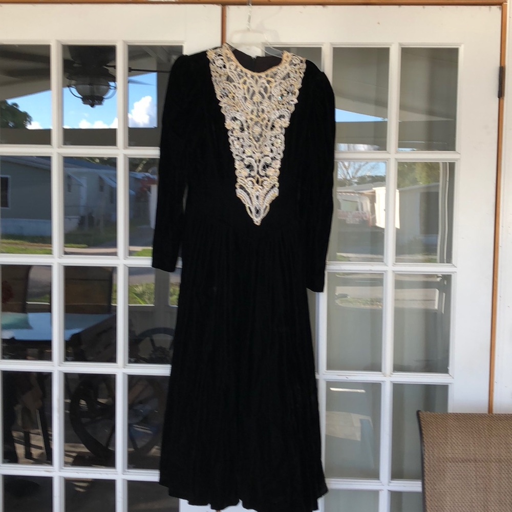 Black bidded Black long dress